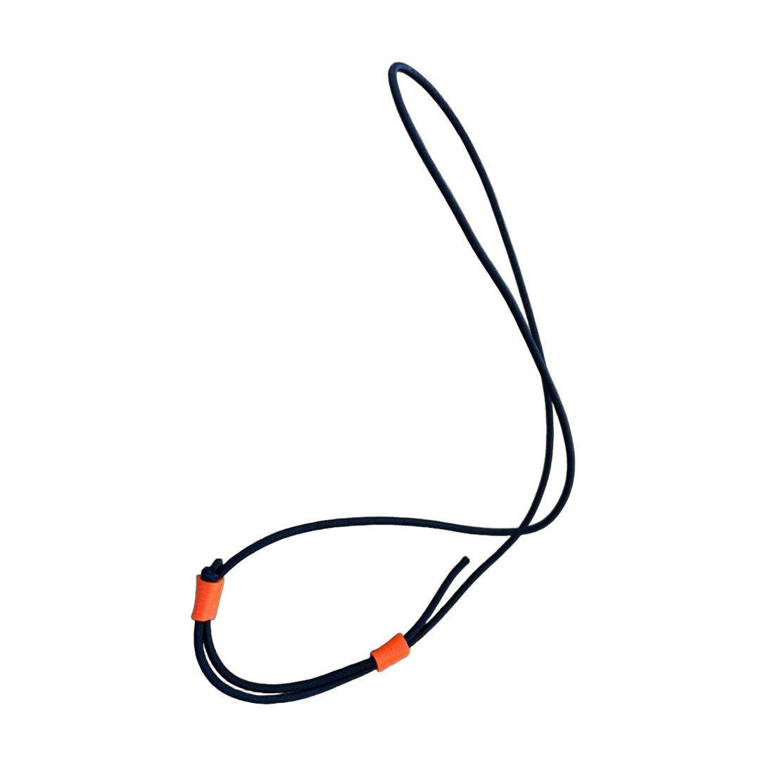 Try me pricing! 1/8" Adjustable Length Black Bungee Regulator Necklace "Select Holder Color" 