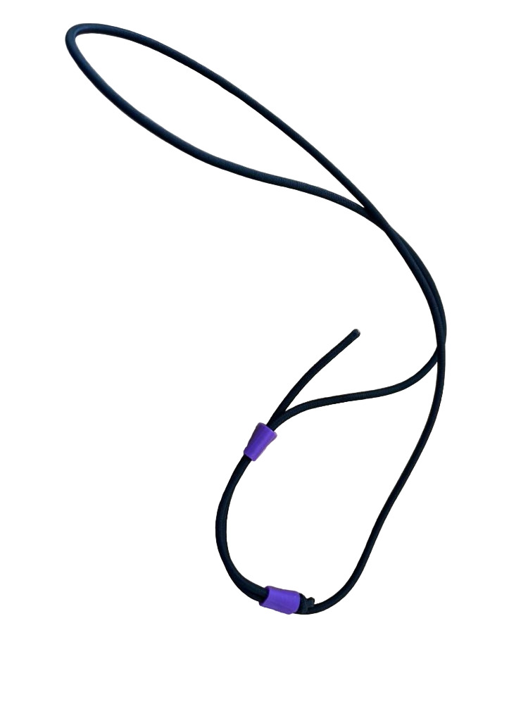 Try me pricing! 1/8" Adjustable Length Black Bungee Regulator Necklace "Select Holder Color" 