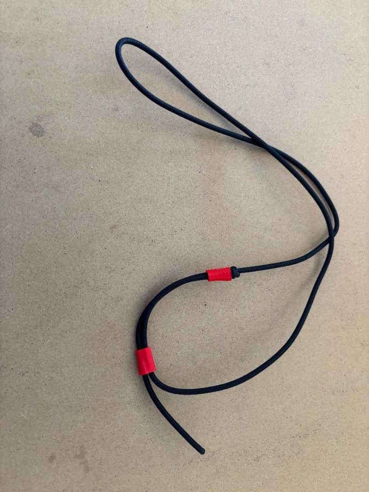 Try me pricing! 1/8" Adjustable Length Black Bungee Regulator Necklace "Select Holder Color" 