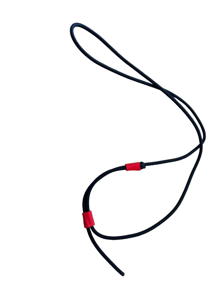 Try me pricing! 1/8" Adjustable Length Black Bungee Regulator Necklace "Select Holder Color" 