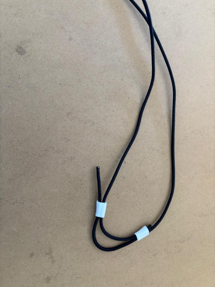 Try me pricing! 1/8" Adjustable Length Black Bungee Regulator Necklace "Select Holder Color" 