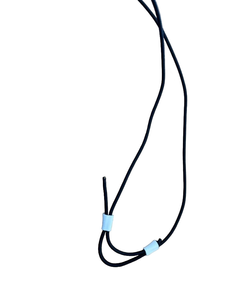 Try me pricing! 1/8" Adjustable Length Black Bungee Regulator Necklace "Select Holder Color" 