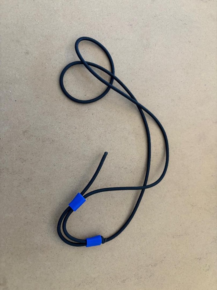 Try me pricing! 1/8" Adjustable Length Black Bungee Regulator Necklace "Select Holder Color" 