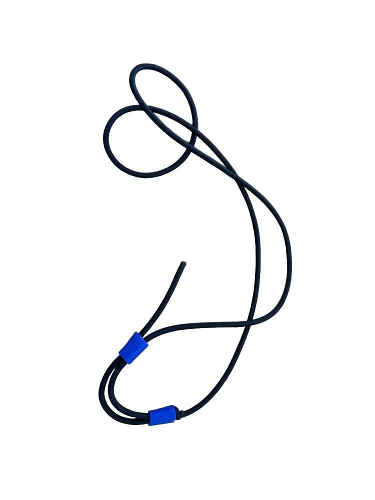 Try me pricing! 1/8" Adjustable Length Black Bungee Regulator Necklace "Select Holder Color" 