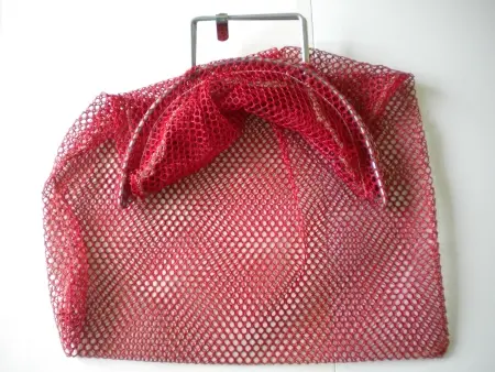 WiredHandleMeshBagSmallRED12x20NoD-ring