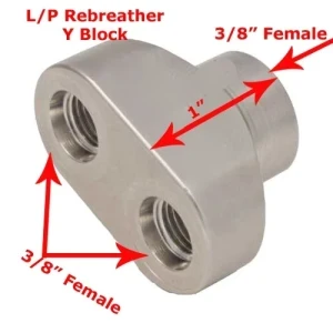 "Y" Block 3/8-24 female to 2 Female 3/8-24 threaded ports - Product Image