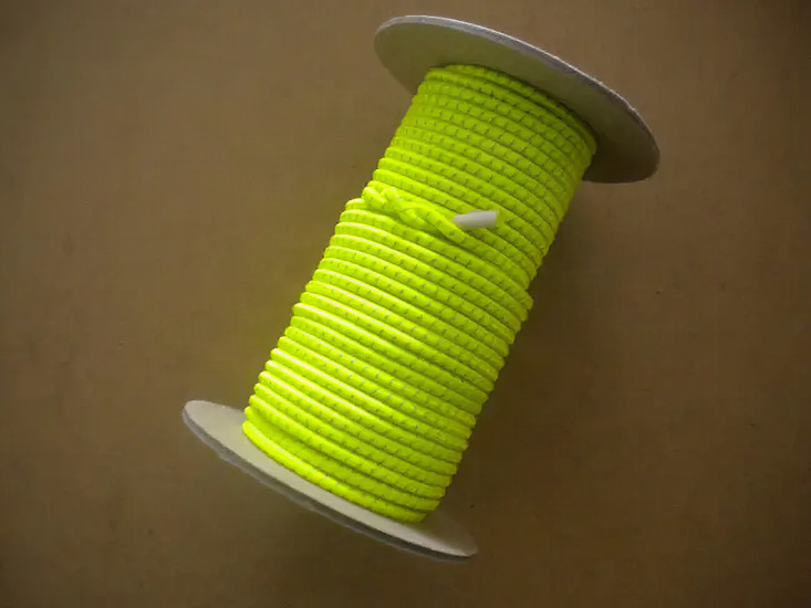 1/8" Bungee Shock Cord "Neon Yellow / BLUE Tracer 50ft Mini Spools! "Commercial Grade" - Product Image