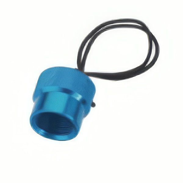 Din Cap Aluminum Blue Female - Product Image