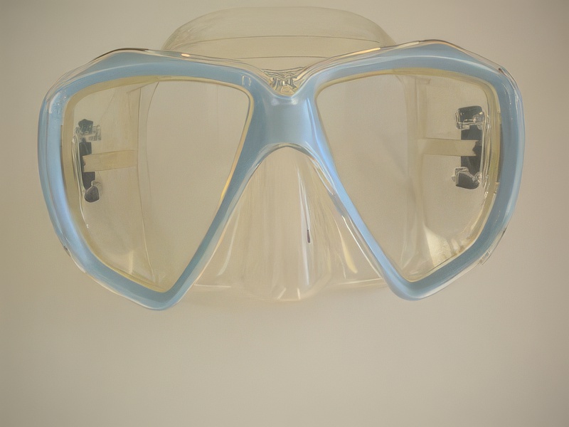 Delight Mask Soft Blue Frame w/Clear Silicone Skirt - Product Image