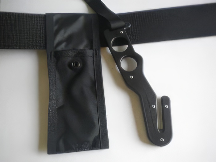 Long Handle Hook Cutter  Black Handle / Black Pouch - Product Image
