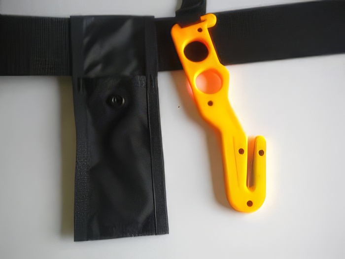 Long Handle Hook Cutter "Orange Handle / Black Pouch - Product Image