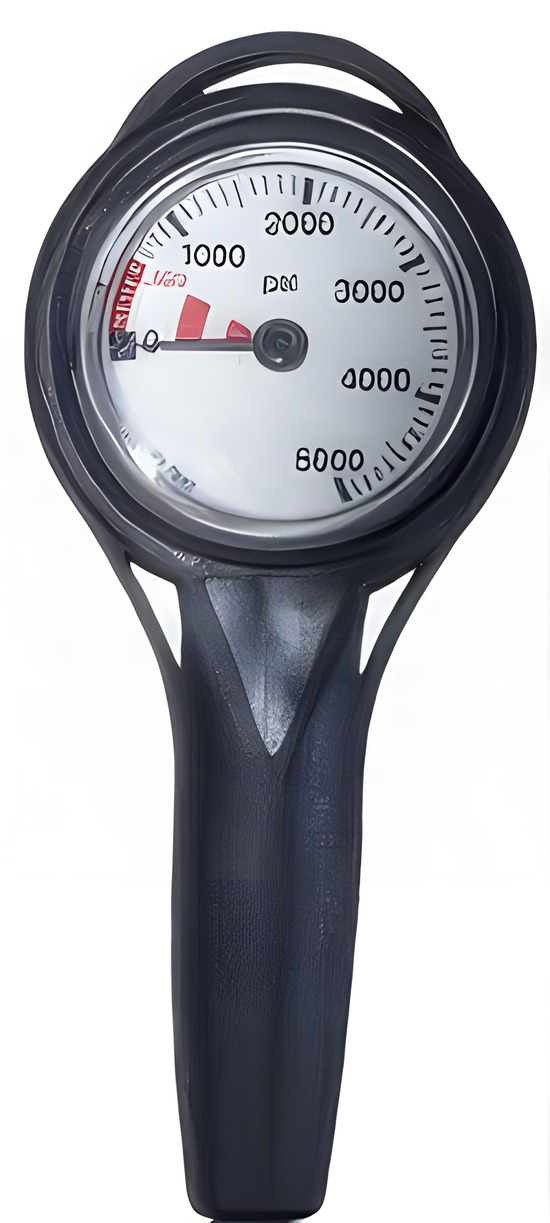 1.5" Inch Slim Line Spg in PSI w/ Boot, 30" inch Braided hose plus 1 HP Spool included! - Product Image