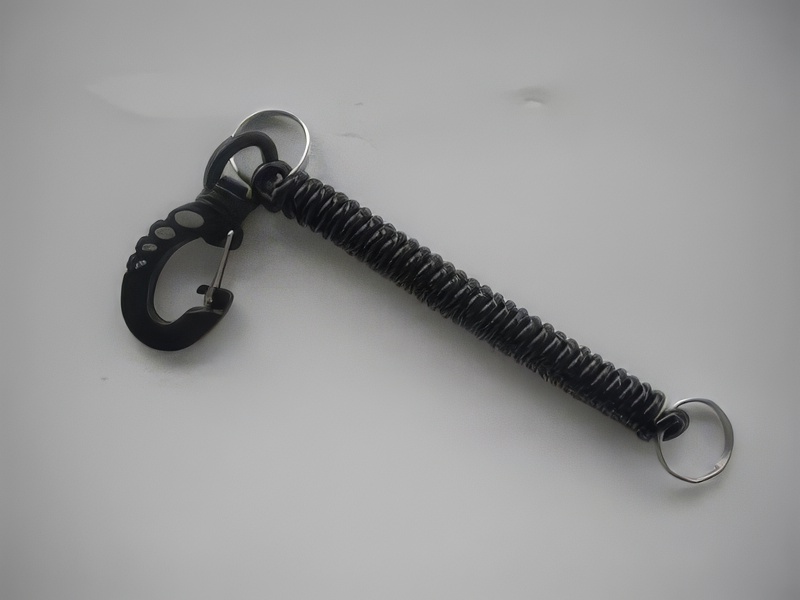 Lanyard Black Coiled w/ SS split rings - Product Image