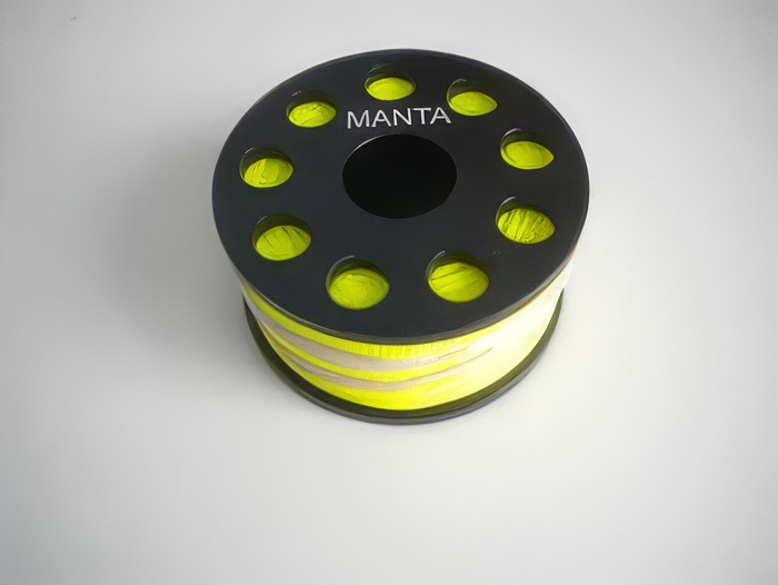 Aluminum 100ft Finger Spool "Yellow #24 Line" - Product Image