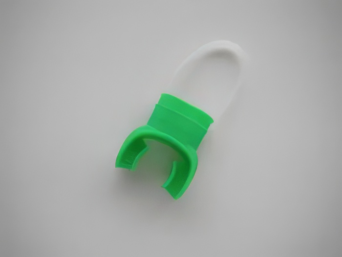 Green Mouthpiece w/ Clear Ty Wrap - Product Image