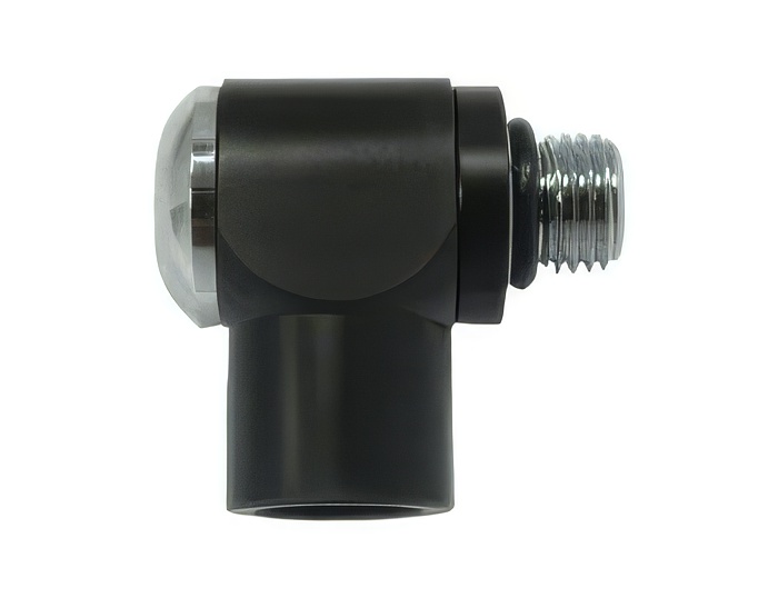 First Stage Low Pressure 360 Swivel Hose Adapter in Black Finish