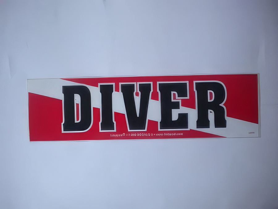 Diver on Flag Decal - Product Image