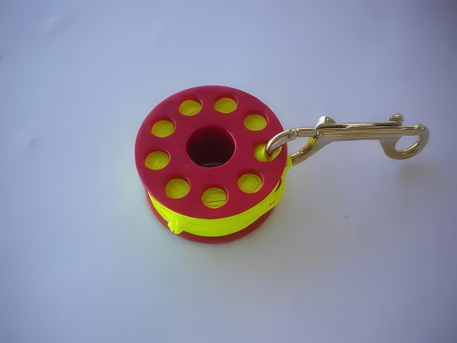 100' Finger Spool w/ Red spool body "High Viz Yellow Line" 2 left! - Product Image