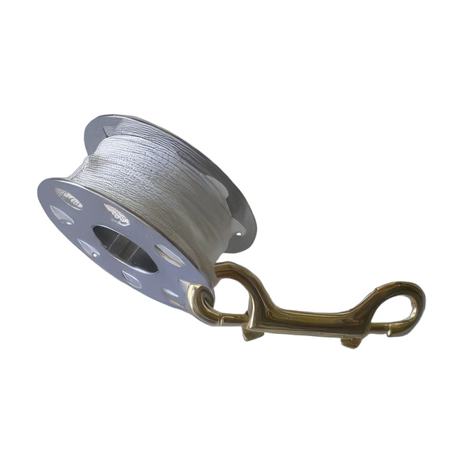 66ft Stainless Steel Finger Spool w/ WHITE Line &amp; 4" Brass Clip!