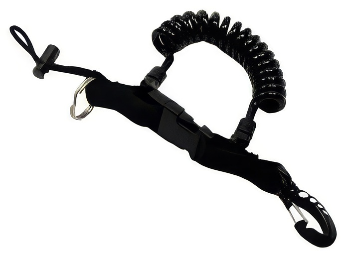Quick Release Coiled Lanyard: Snap one end - Bungee Loop one end - Product Image