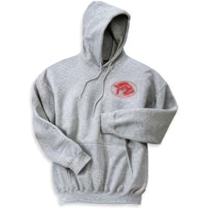 Grey 9.3oz Hooded Sweatshirt w/front pouch  Medium - Product Image
