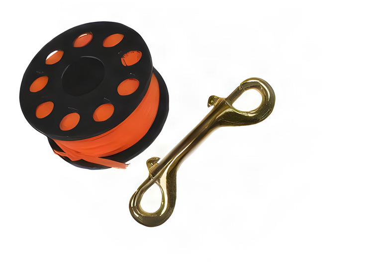 65' Finger Spool w/ Black spool body "No Double Ender" "High Viz Orange Line" - Product Image