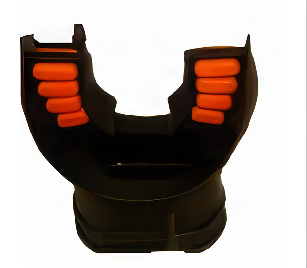 Comfort Bite Silicone Mouth Piece Standard Size "BLACK w/Orange accents" - Product Image
