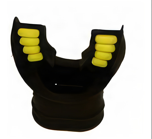 Comfort Bite Silicone Mouth Piece Standard Size "BLACK w/Yellow accents" - Product Image