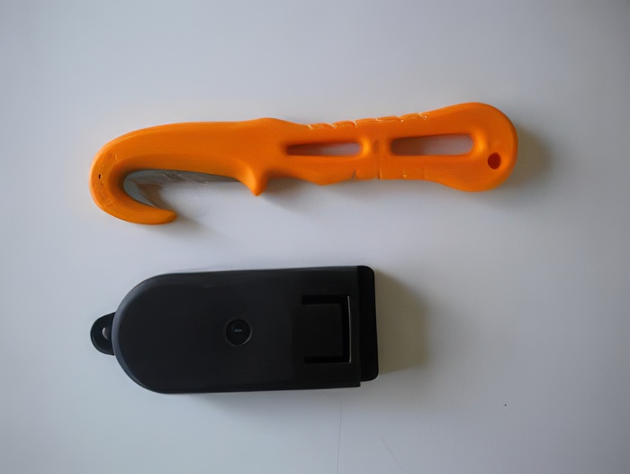 Piranha Extreme Rescue Line Cutter "Safety Orange"  W/ Shealth - Product Image