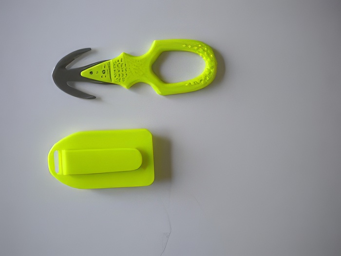 Piranha Hammerhead Dual Blade Line Cutter "High Viz Yellow"  W/ Shealth - Product Image