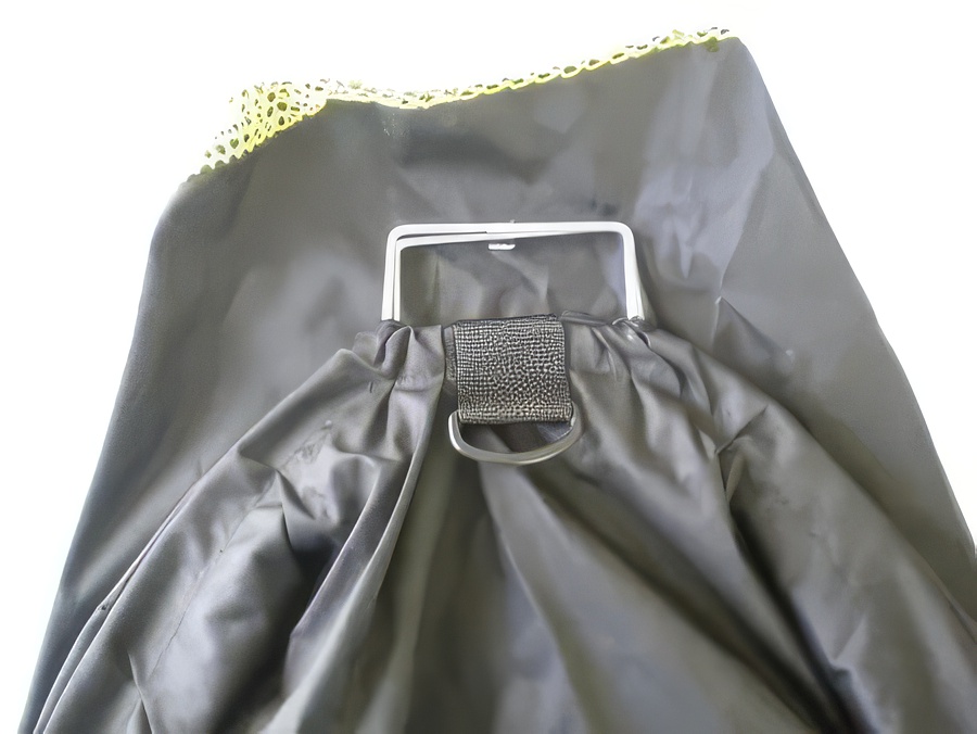 Nylon Catch Bag Black/Yellow w/ D Ring #1  12 x 28 Inches Medium - Product Image