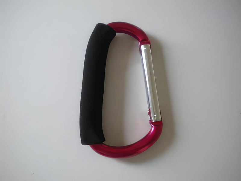 5 1/2 Inch Aluminum Carabineer with Foam Handle in PINK - Product Image